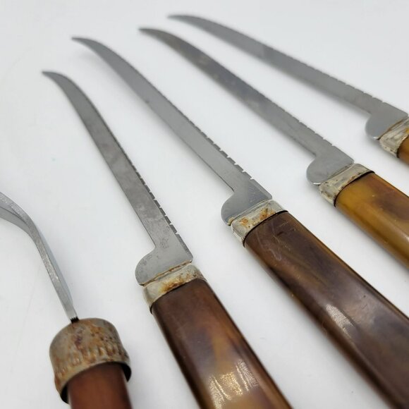 Bakelite Handle Knives Sharpener Fork 8 Pcs Misc. Stainless Blades - Picture 9 of 16